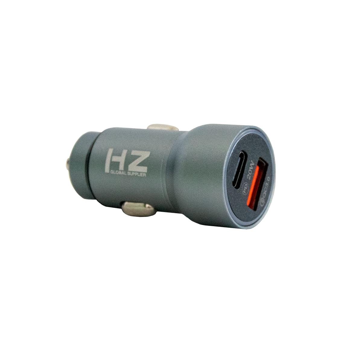 Зарядний пристрій для телефону автомобільний HZ CH12 3,4A 12-24V USB/Type-C (1010544-Gray) - фото 1