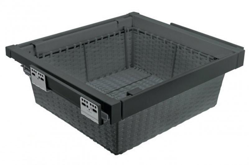 Корзина для белья из ротанга GTV Elite с достижением полного выдвижения 700 мм Графит (WG-KOSZR70-60)