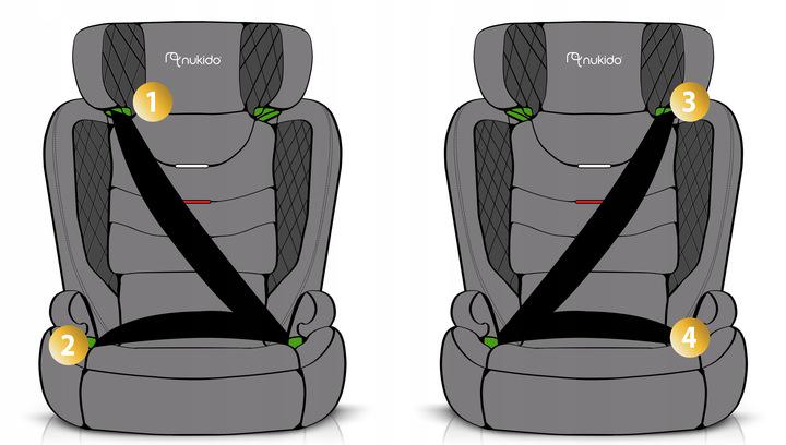 Автокрісло дитяче Nukido Louis Isofix 15-36 кг Чорно-червоний (710012) - фото 6