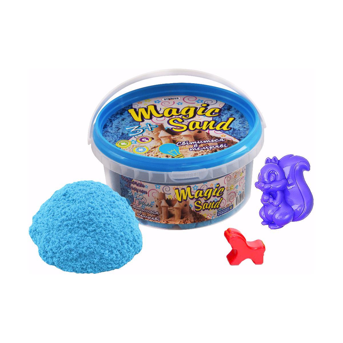 Кинетический песок Strateg Magic Sand 350 г светится в темноте в ведре Голубой (370-9) Кинетический песок Strateg Magic Sand 350 г светится в темноте в ведре Голубой (370-9)