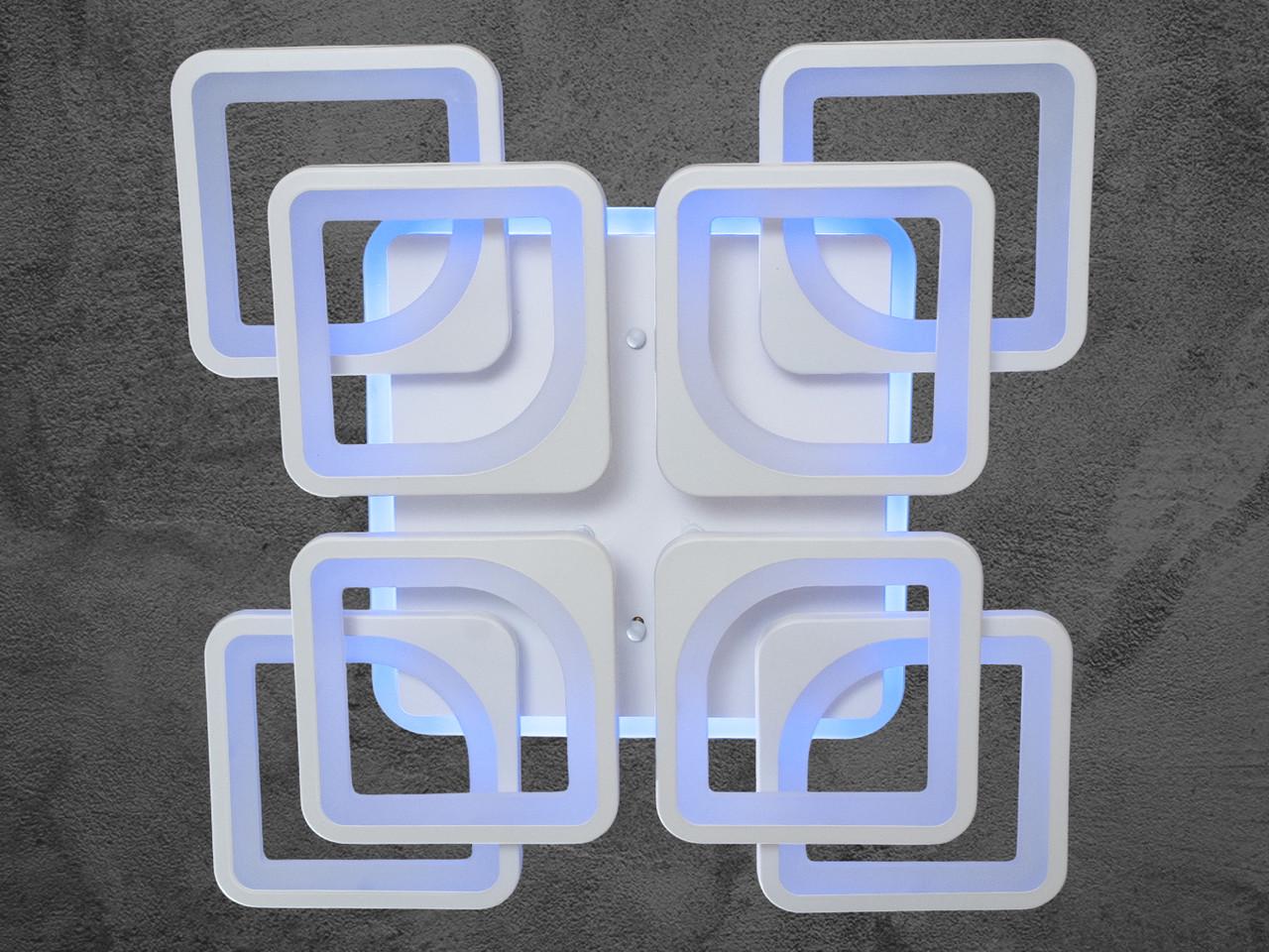 Люстра светодиодная акриловая в стиле хай-тек 130W на 19м2 HS8060-4+4WH-LS)