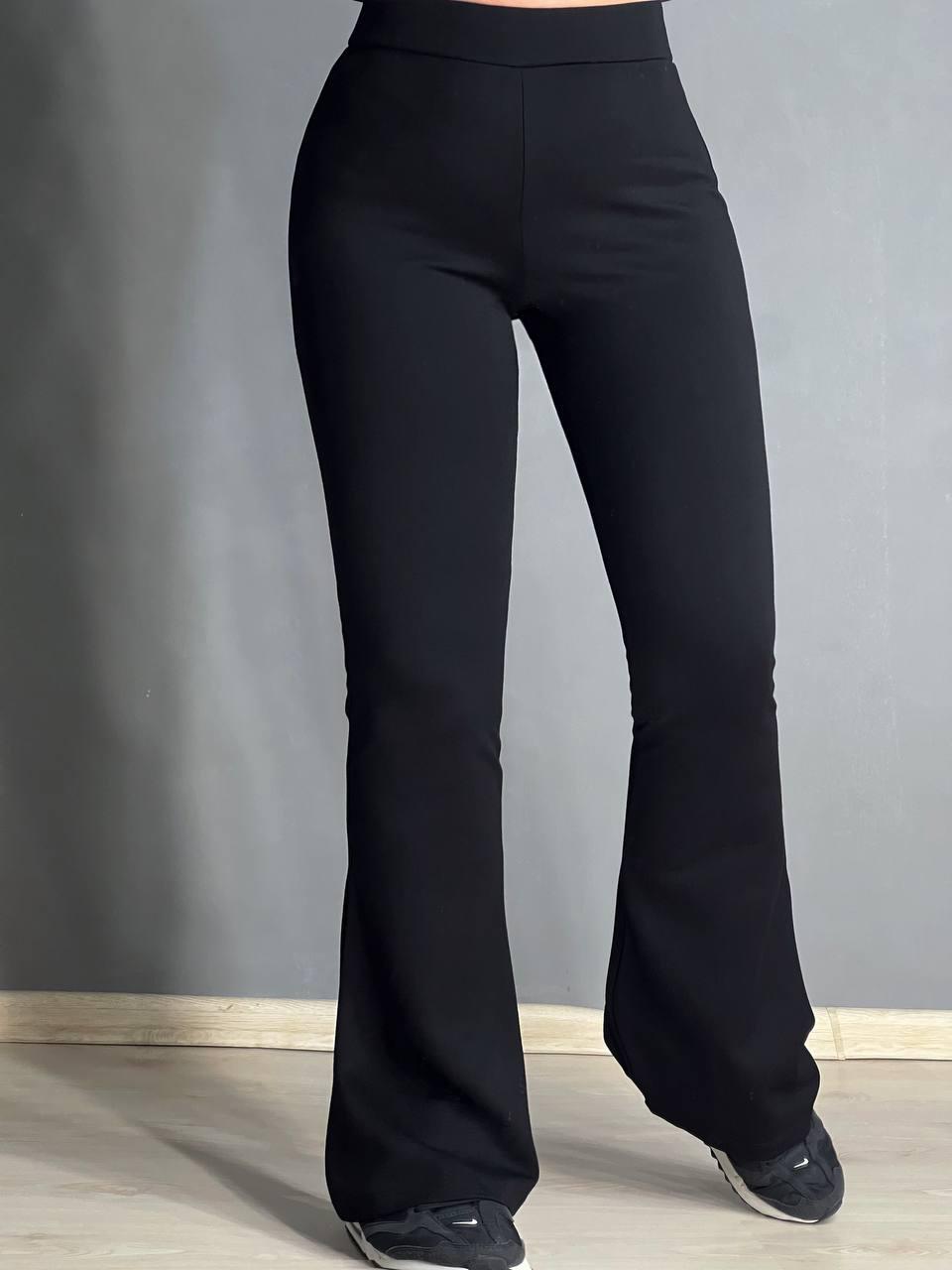 Лосини жіночі Prenses 001 кльош стрейчеві висока посадка великі розміри 3XL Чорний (4005) - фото 5