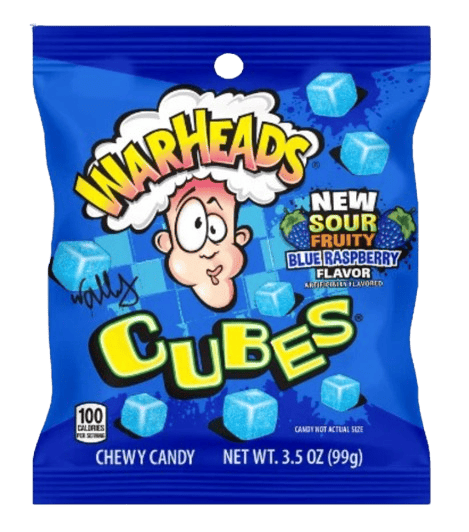 Конфеты желейные Warheads Blue Raspberry Cubes 99 г (2671573318)