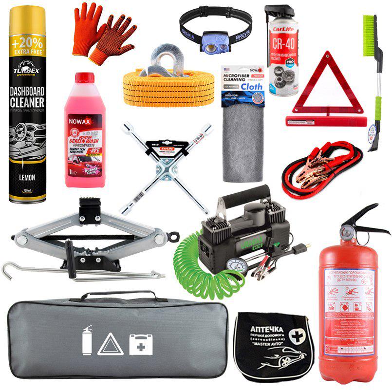 Набір для техдопомоги з компресором Huragan та ліхтарем 16 од. (na_164)
