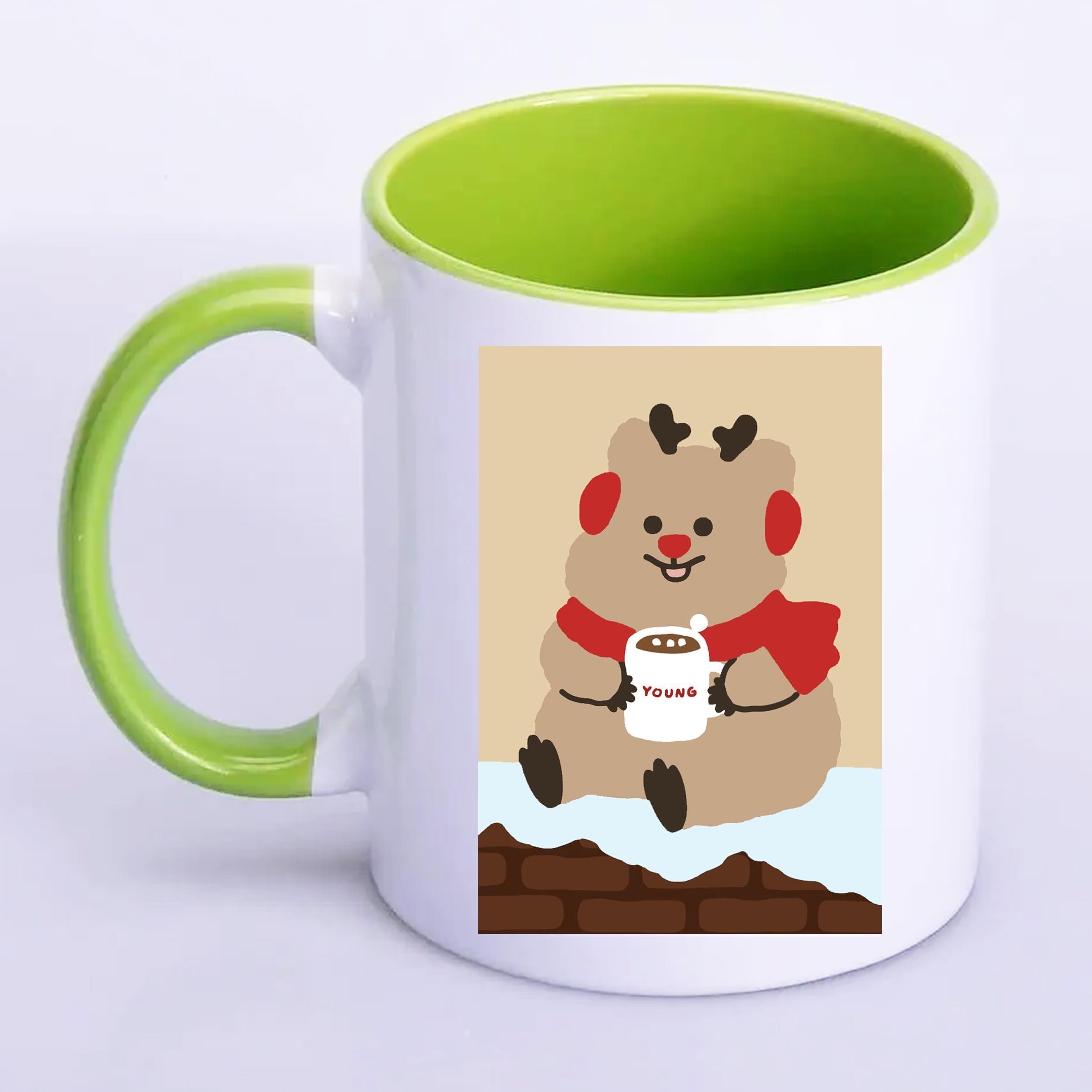 Чашка с печатью Новогодний олень 330 мл Салатовый (21077) Чашка с печатью Новогодний олень 330 мл Салатовый (21077)