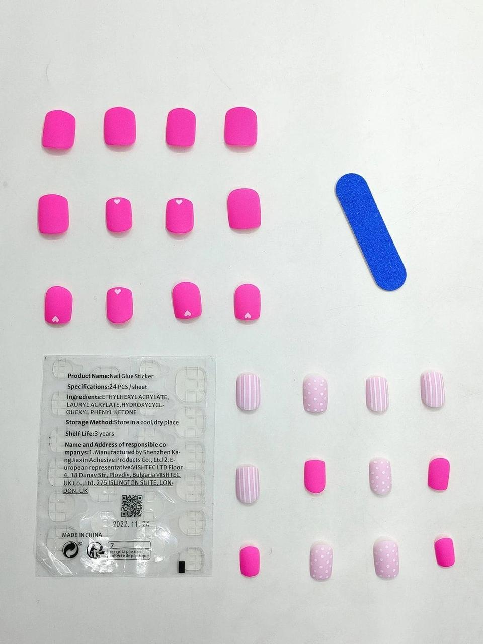 Накладные ногти с дизайном квадрат с клеевыми пластинами 24 шт. Оттенки розового - фото 7 Накладные ногти с дизайном квадрат с клеевыми пластинами 24 шт. Оттенки розового - фото 7