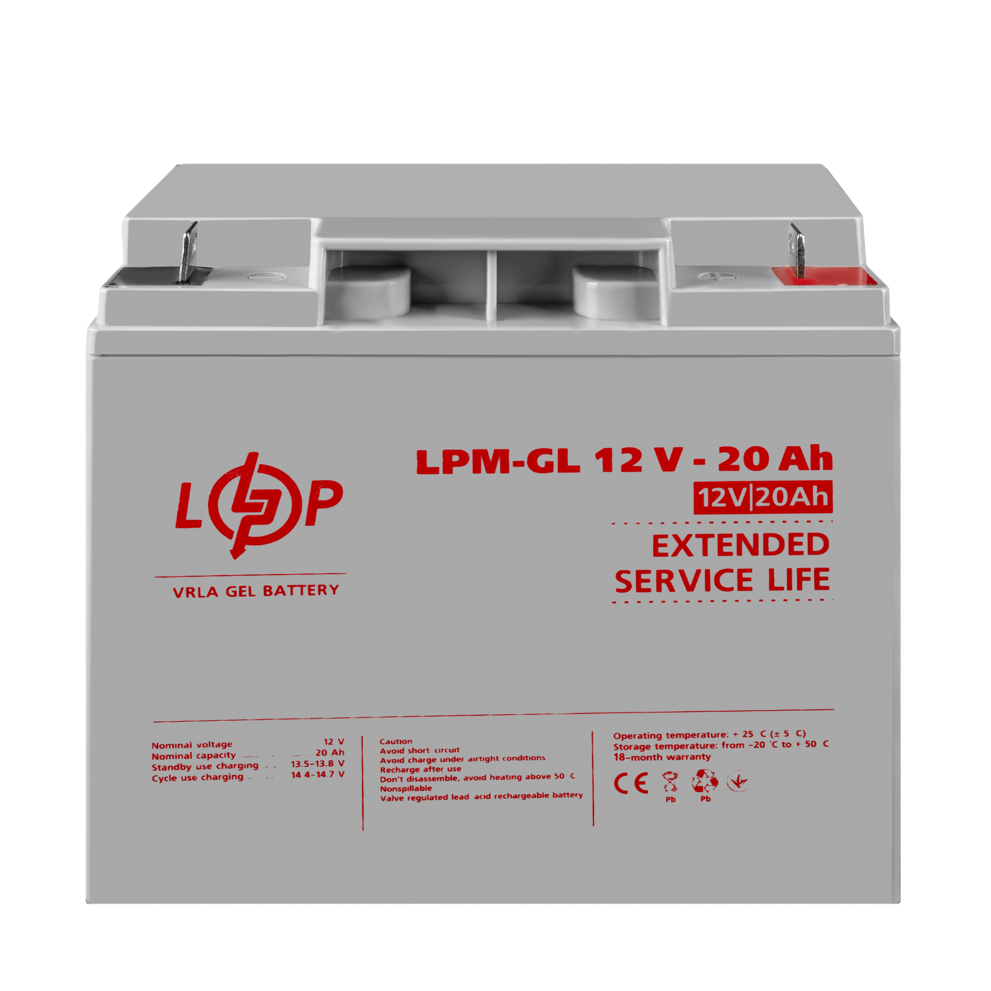 Аккумулятор гелевый LPM-GL 12V-20 Ah - фото 2