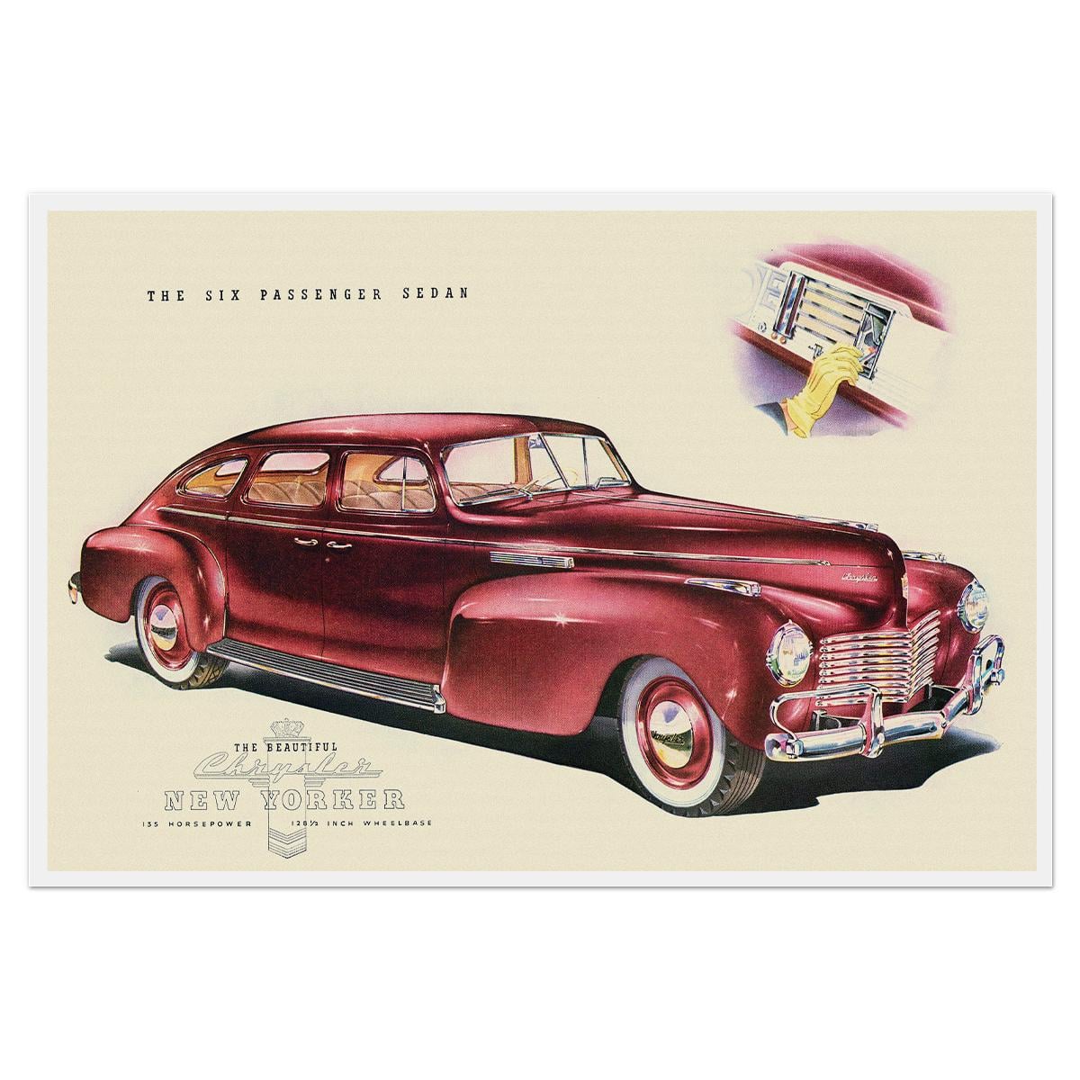 Плакат Chrysler New Yorker 1940 62x42 см (0076)
