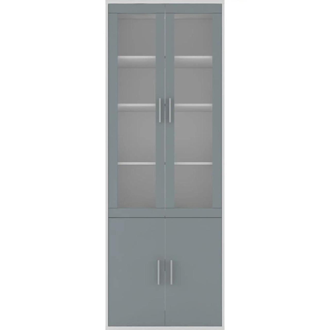 Пенал-вітрина Гербор Кабі REG 2W2D/79/220 Попелястий/Антрацит (GRB-1060)