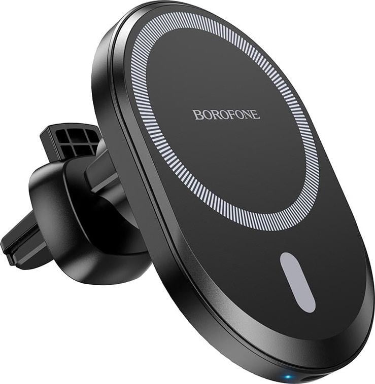 Автодержатель магнитный Borofone BH201 с беспроводным зарядным устройством (36496)