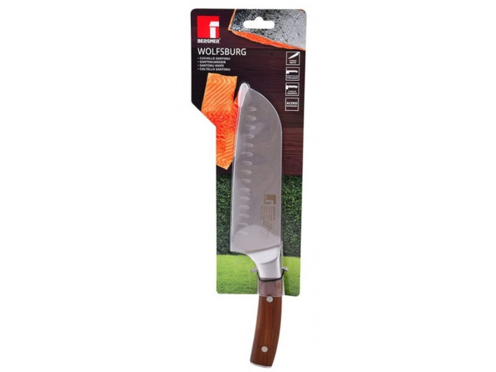 Нож Santoku Bergner 17,5 см из нержавеющей стали (BG-39161-BR)