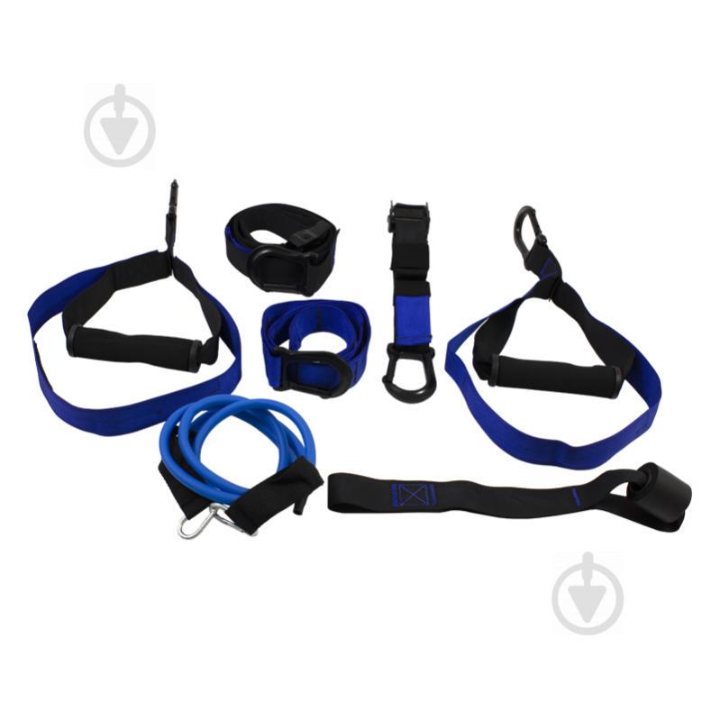 Тренировочные петли Maidi P3 Pro-5 Black + Blue регулируемые ремни резинка алюминиевый карабин + чехол для хранения (5018-15479a)
