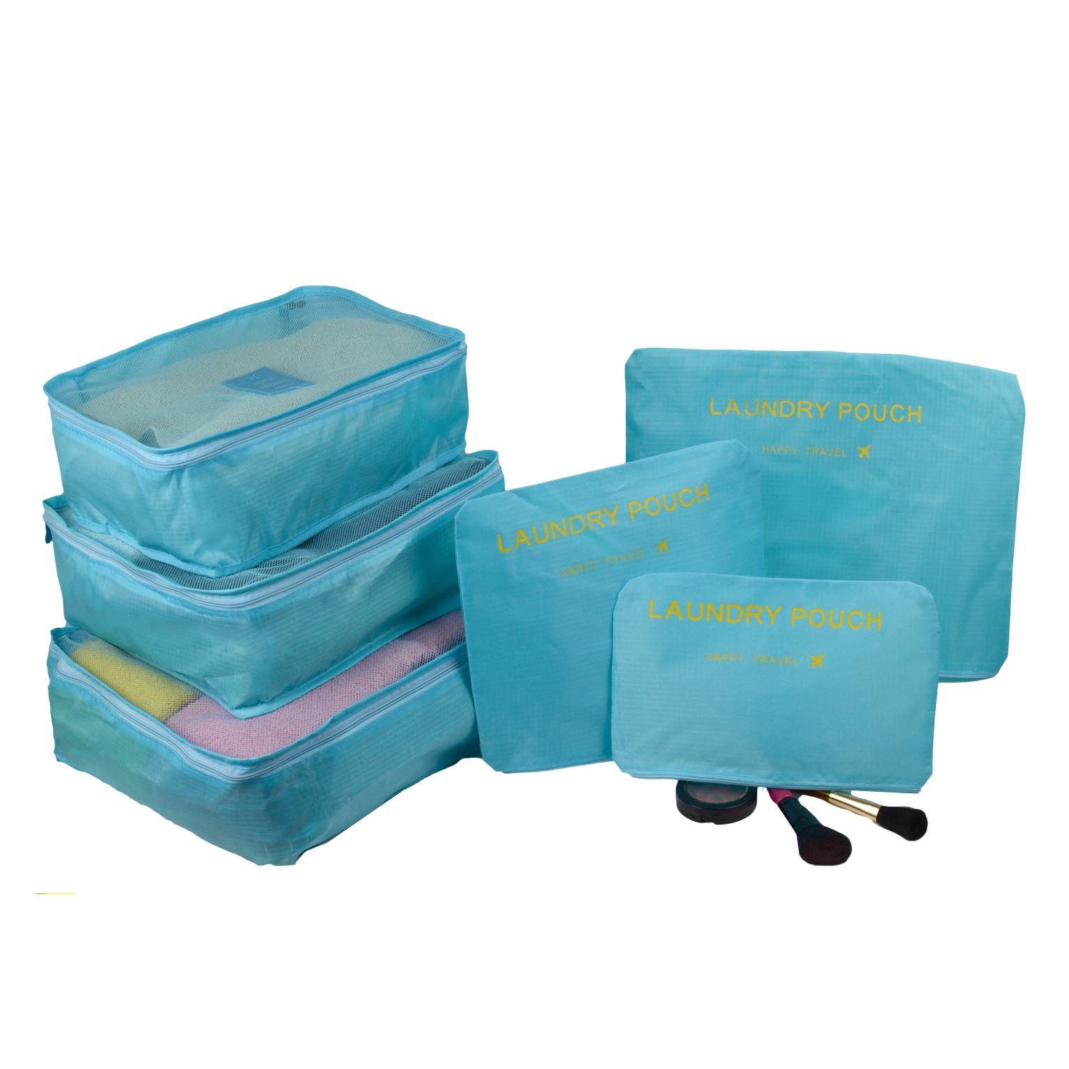 Набір органайзерів для подорожей та дому 6в1 нейлон водовідштовхувальний Блакитний (КДО-15-2) - фото 2