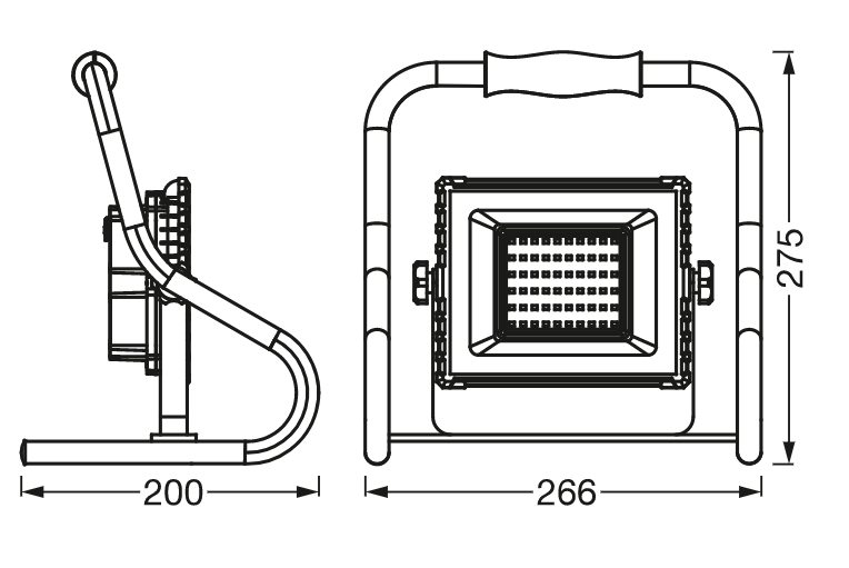 Прожектор Osram Worklight Battery LED 20W 5V 1600lm 4000K IP44 266х276х200 мм на аккумуляторе (4099854430312) - фото 2 Прожектор Osram Worklight Battery LED 20W 5V 1600lm 4000K IP44 266х276х200 мм на аккумуляторе (4099854430312) - фото 2