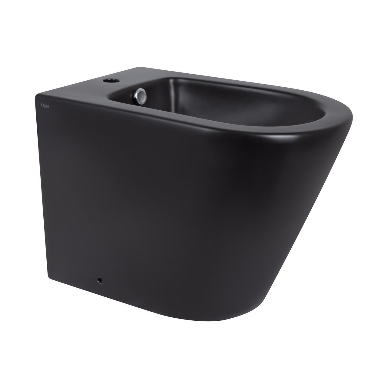 Биде напольное QTap Scorpio 530x360x395 мм Matt black (QT14441003CMB)