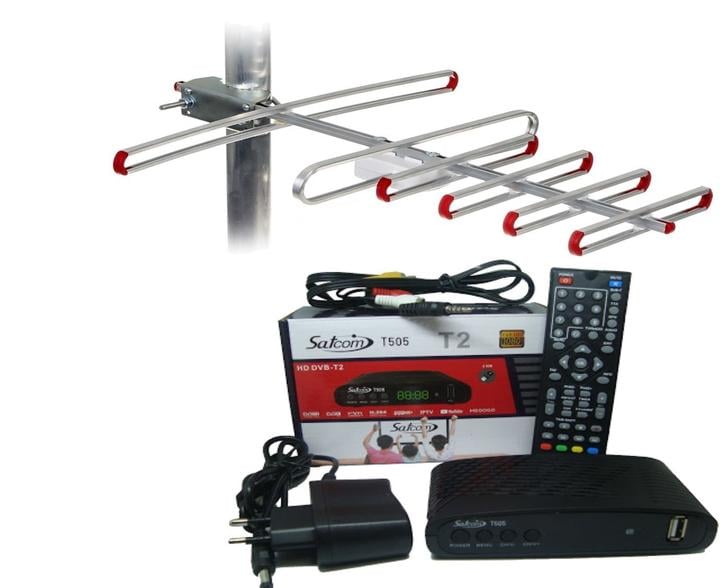 Тюнер SatCom T505 T2 Internet/антена зовнішня SUPER 4