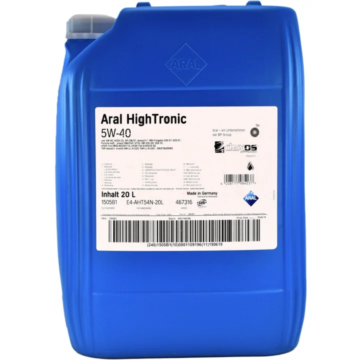 Моторное масло ARAL HighTronic 5W-40 20 л (1505b1)