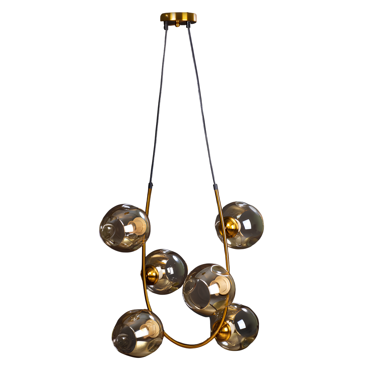 Люстра Svet со стеклянными плафонами на 6 ламп Е27 Бронзовый (DF-3002-6 BE)