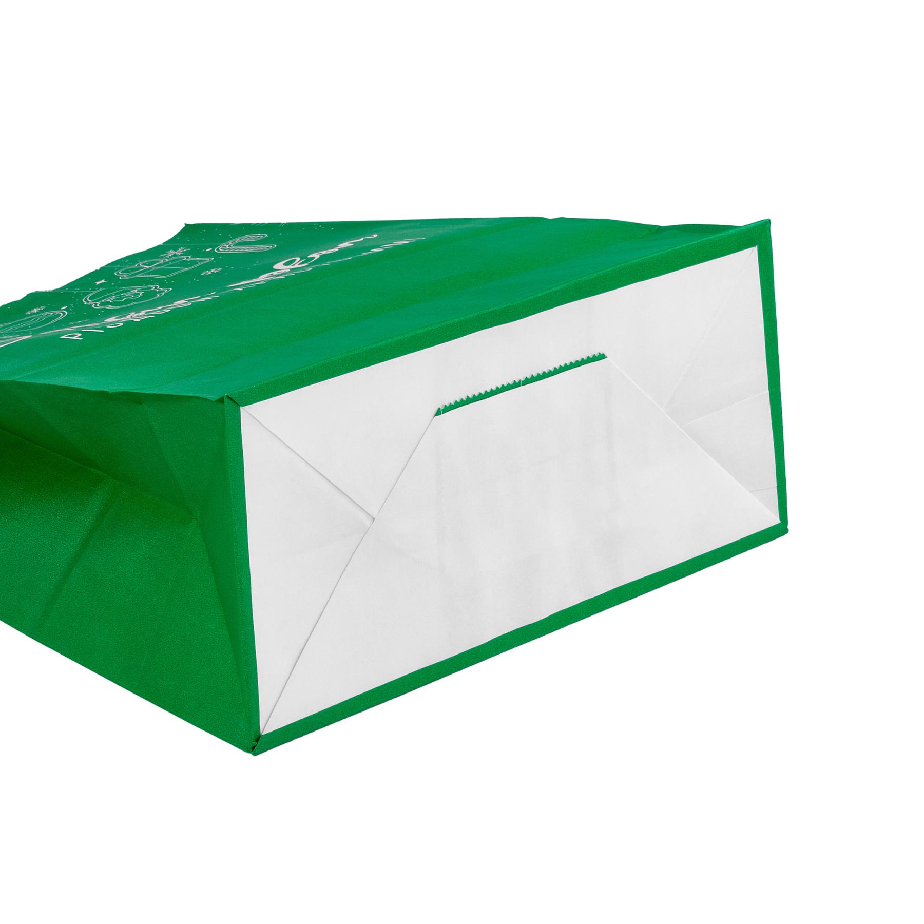 Подарочный пакет "С Новым годом" краф 315х240х110 мм Зеленый (3152402) - фото 3 Подарочный пакет "С Новым годом" краф 315х240х110 мм Зеленый (3152402) - фото 3