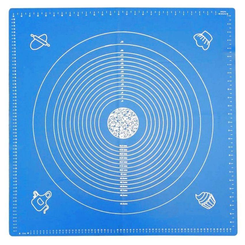 Коврик для выпечки и раскачки A-PLUS №677 силиконовый 700х700 мм Голубой (203823-бла)