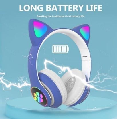 Наушники STN-28 с кошачьими ушками с Bluetooth гарнитурой и LED подсветкой Синий - фото 2 Наушники STN-28 с кошачьими ушками с Bluetooth гарнитурой и LED подсветкой Синий - фото 2