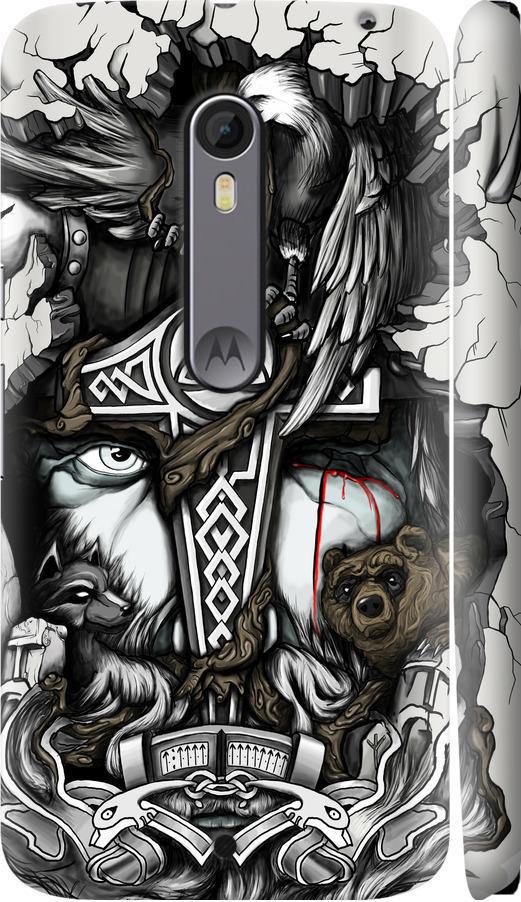 Чехол на Motorola Moto X Style Тату Викинг (4098c-455-42517)