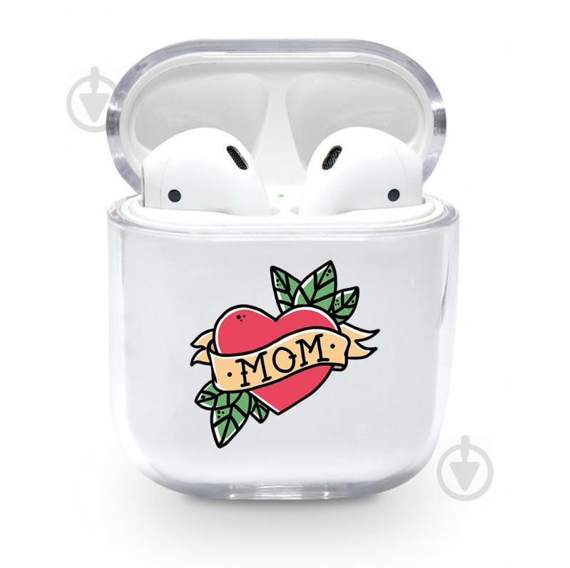 Прозрачный силиконовый чехол Apple AirPods с рисунком - Tattoo (KAP1172)