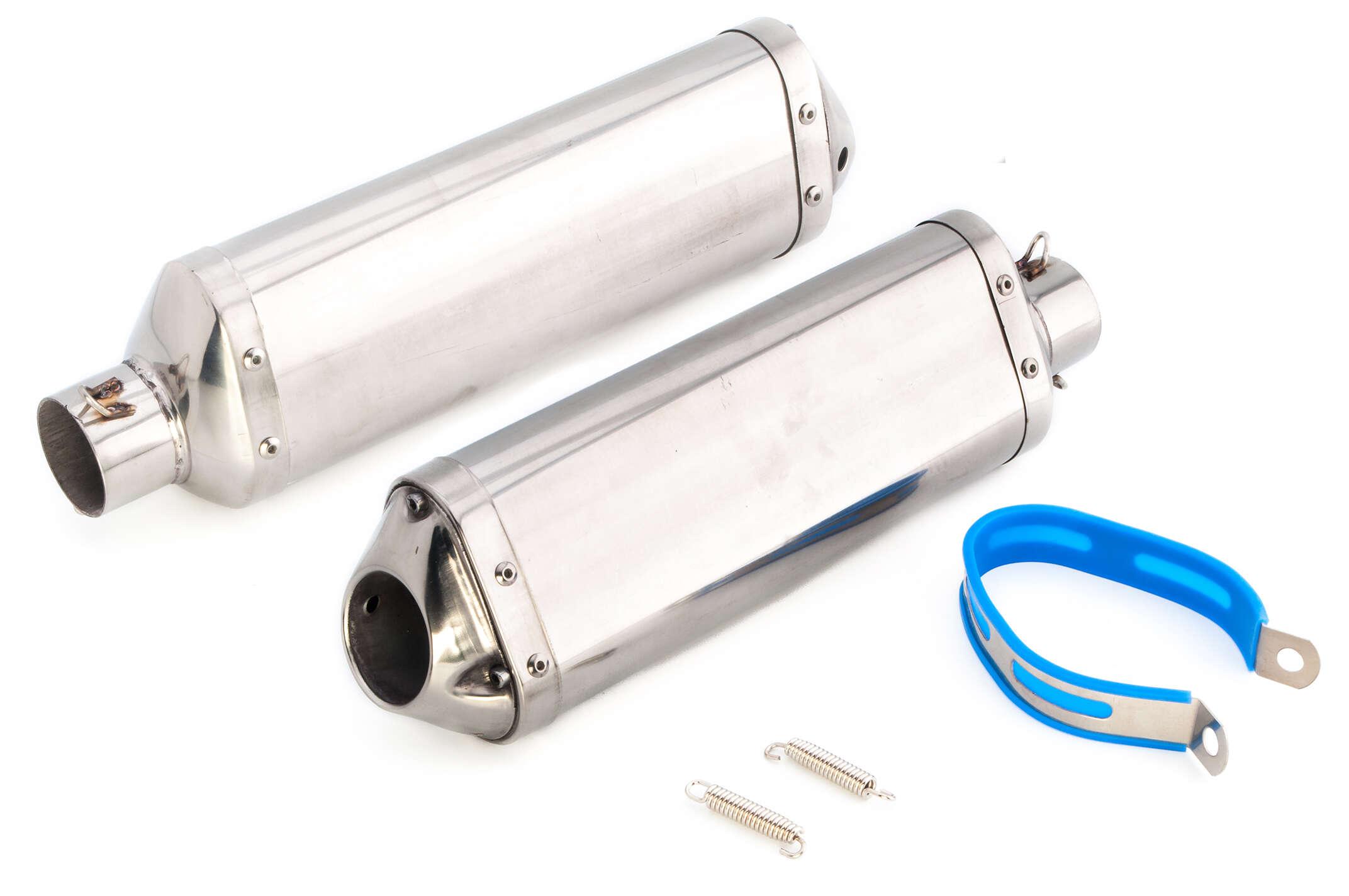 Глушитель MANLE нержавеющая сталь 300х100 мм Ø 48 мм Хром (G-2545)