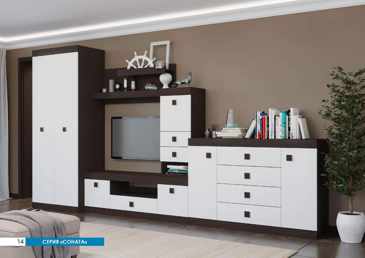 Гостиная Соната-2 комплект Эверест Венге/Белый (EVR-20541)