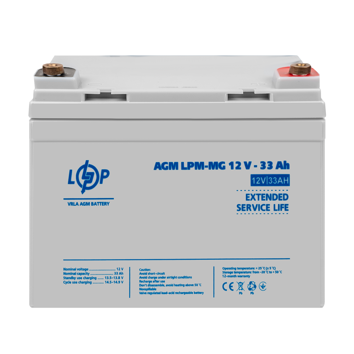 Акумулятор мультигелевий LogicPower LPM-MG 12V-33 Ah (26453507) - фото 2 Акумулятор мультигелевий LogicPower LPM-MG 12V-33 Ah (26453507) - фото 2