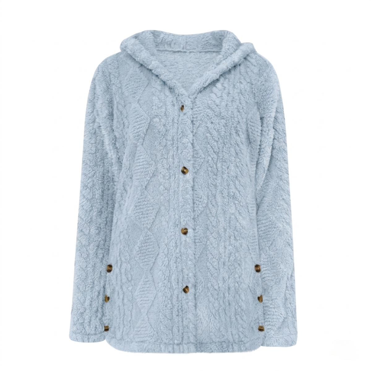 Кардиган женский флисовый CozyWame с капюшоном S/M Голубой (3249)