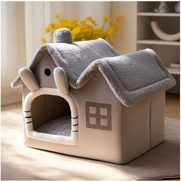 Будиночок для котів м'який зі знімним дахом і подушкою 35x30x35 см (2012)