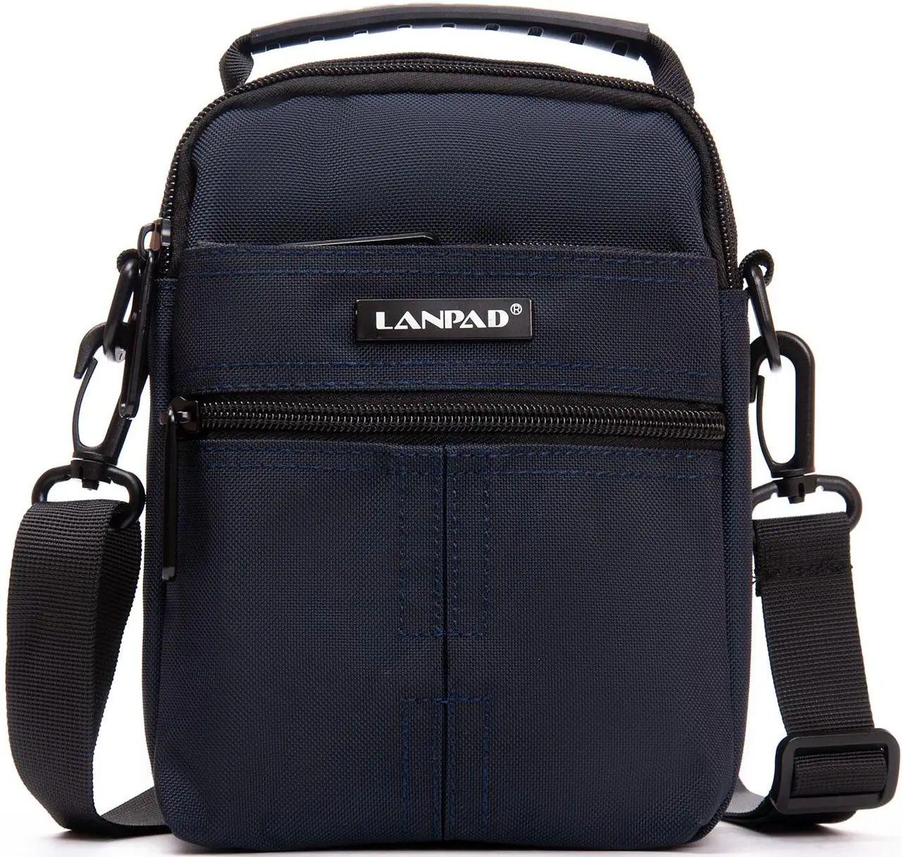 Сумка чоловіча на плече Lanpad тканинна Синій (LAN3790 blue)