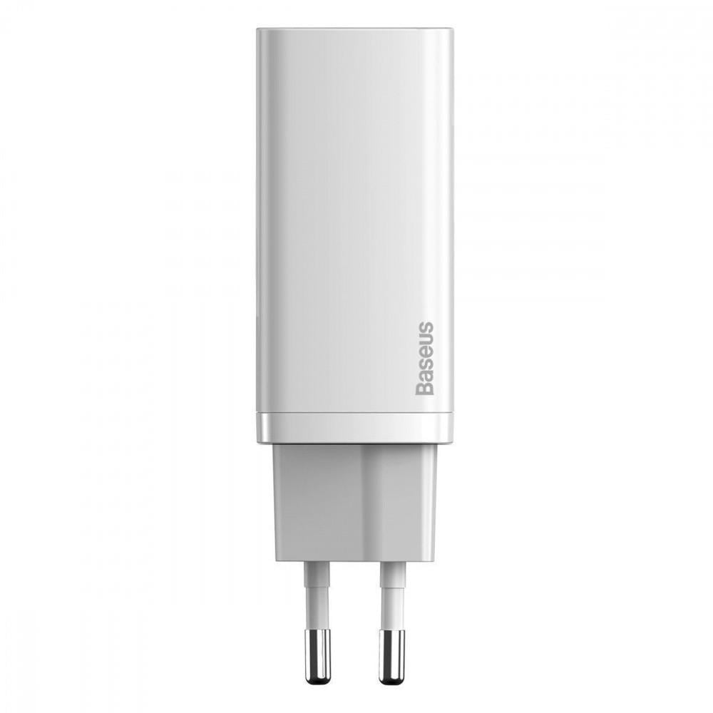 Зарядное устройство BASEUS GaN2 Lite Quick Charger 65 W 1 Type-C и 1 USB White Зарядное устройство BASEUS GaN2 Lite Quick Charger 65 W 1 Type-C и 1 USB White