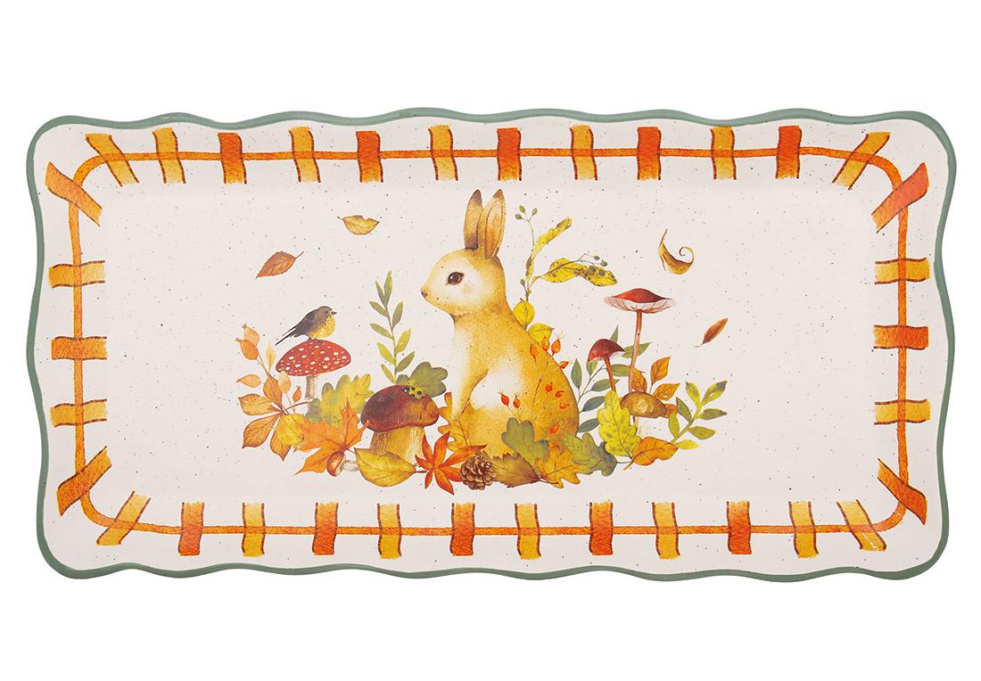 Набір блюд керамічних Заєць на галявині 40,5x20x2,5 см 2 шт. (733-770)