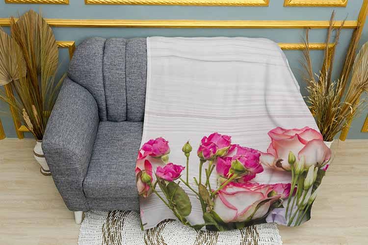 Плед Pink roses плюш двухслойный 135х150 см (113504-2)