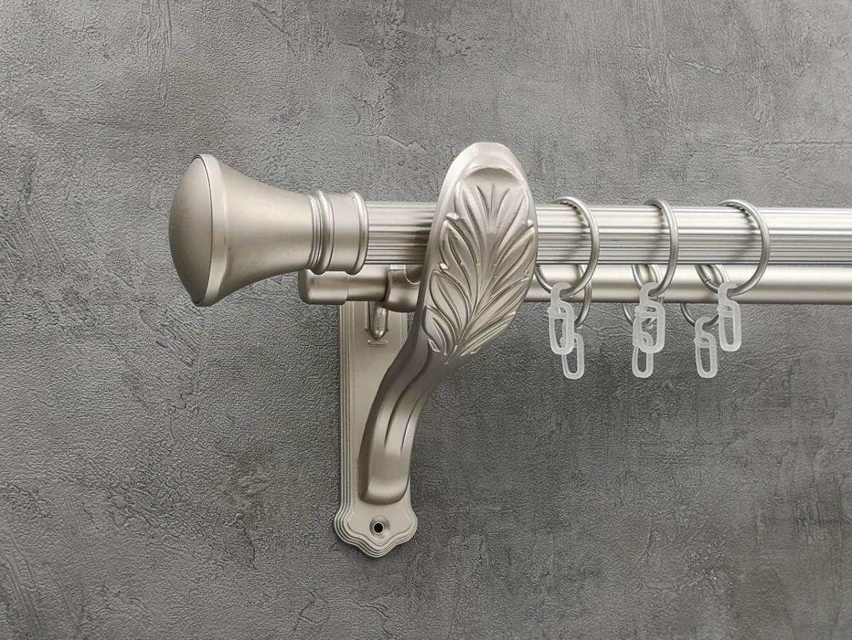 Карниз Quadrum Люксор рифленая штанга двойной ретро 25/19 мм 160 см Сатин (272282421)