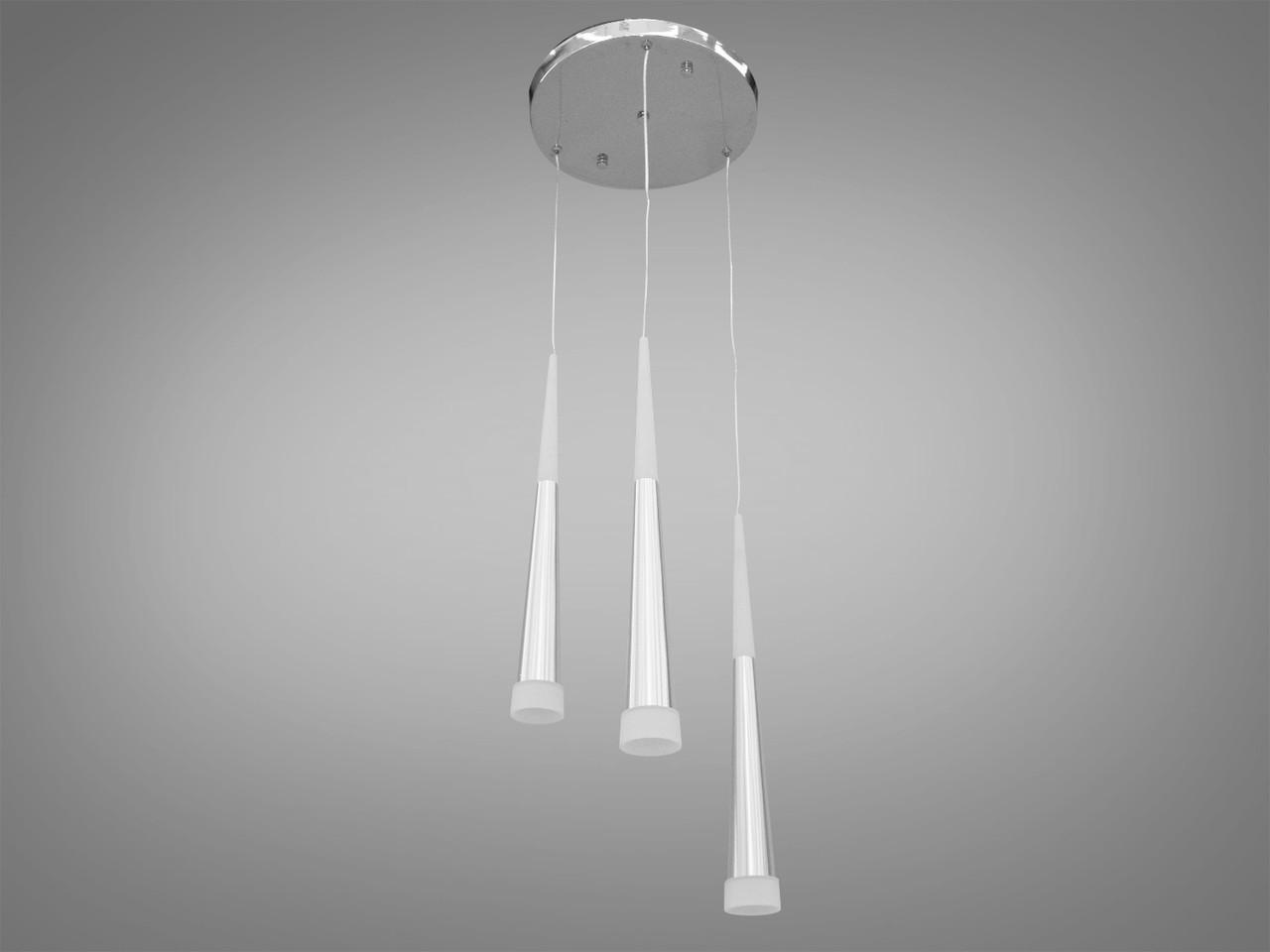Люстра LED для обіднього столу 3002-3SL-LS 14W Сріблястий (2386668953)