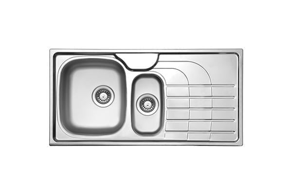 Мойка кухонная Ukinox PLP 1000.500 15 GT 8K L полированная и корзина