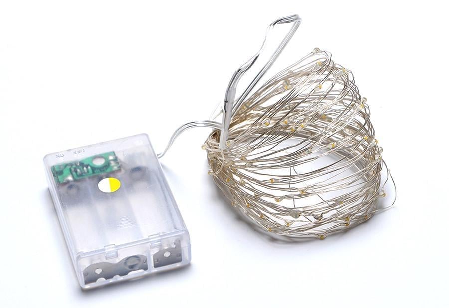 Гирлянда светодиодная нить Капля росы на батарейках 10 м 100 LED с USB Холодный Белый (RV-106 В)