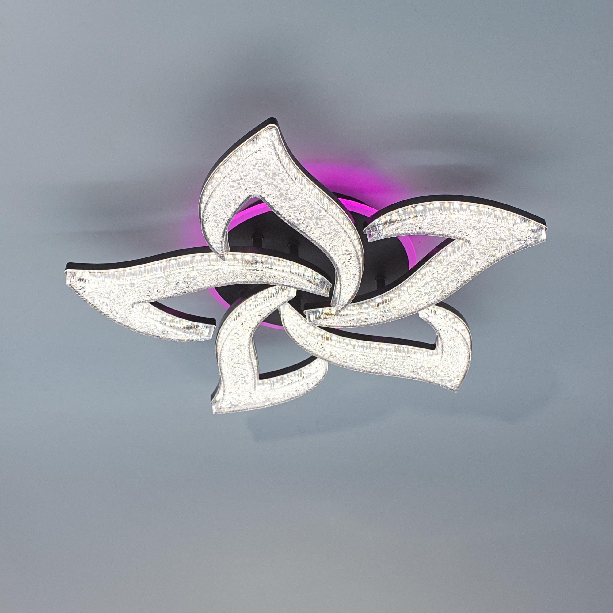 Люстра управляемая светодиодная ELLA ICE RGB SMART 65+10 Вт 5R 525x90 мм Черный (10711)