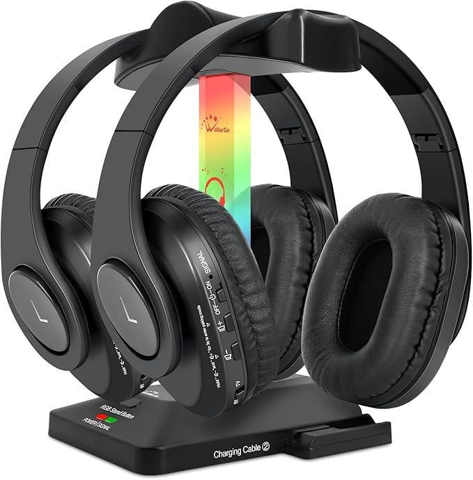 Навушники WallarGe Bluetooth подвійні бездротові з радіопередавачем Навушники WallarGe Bluetooth подвійні бездротові з радіопередавачем