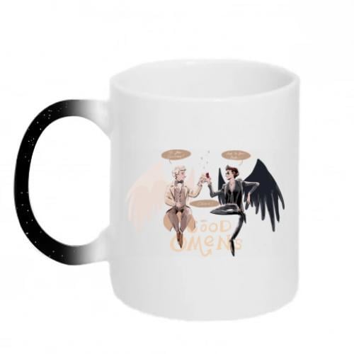 Чашка хамелеон с блестками Добрые предвестники арт 320 мл Черный (15628095-2-193089)