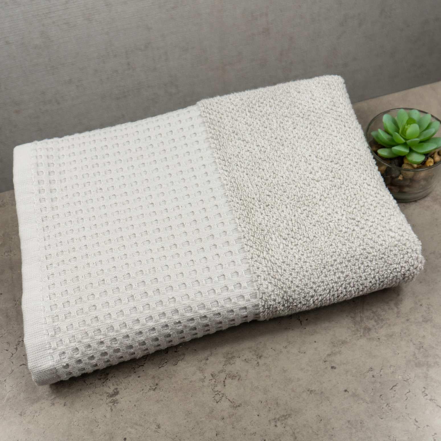 Полотенце для лица и рук GM Textile Вафельный бордюр 50х90 см 450г/м2 Пепельный (500-90-vb-pepel)
