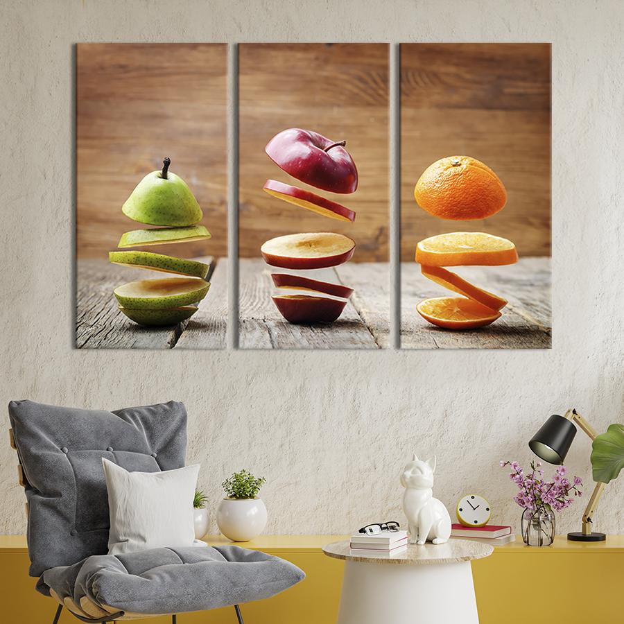 Модульная картина триптих Красивые фрукты 128x81 см (290-31)