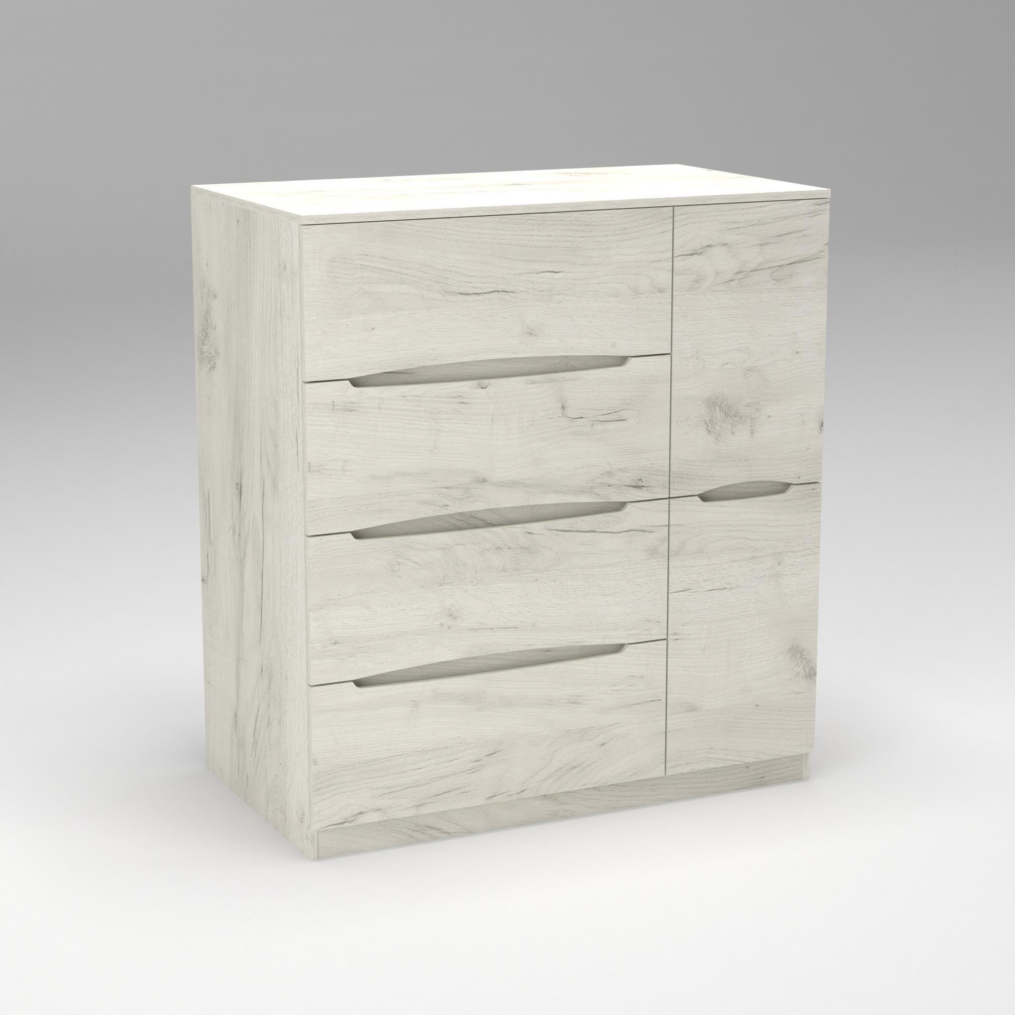 Комод Континент Дельта №2 1090х610х1200 мм Дуб Крафт Белый (23242)