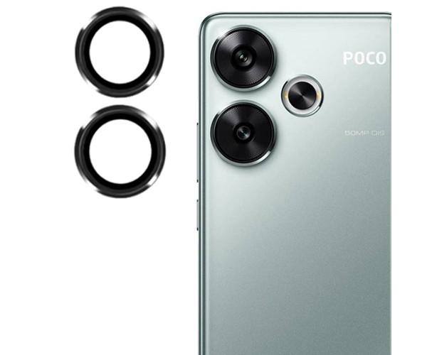Защитное стекло с рамкой CD Pattern для Xiaomi Poco F6 5G / Redmi Turbo 3 5G на заднюю камеру Черный