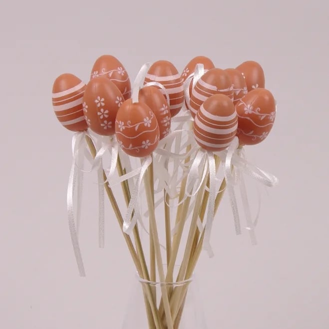 Декорация пасхальная на пике Flora Писанка микс 12 шт. (44060)