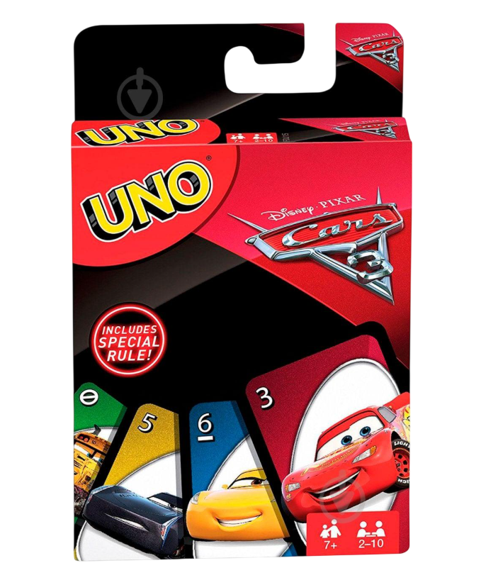 Настольная карточная игра UNO Cars 108 карт 2 бревна (32618402)