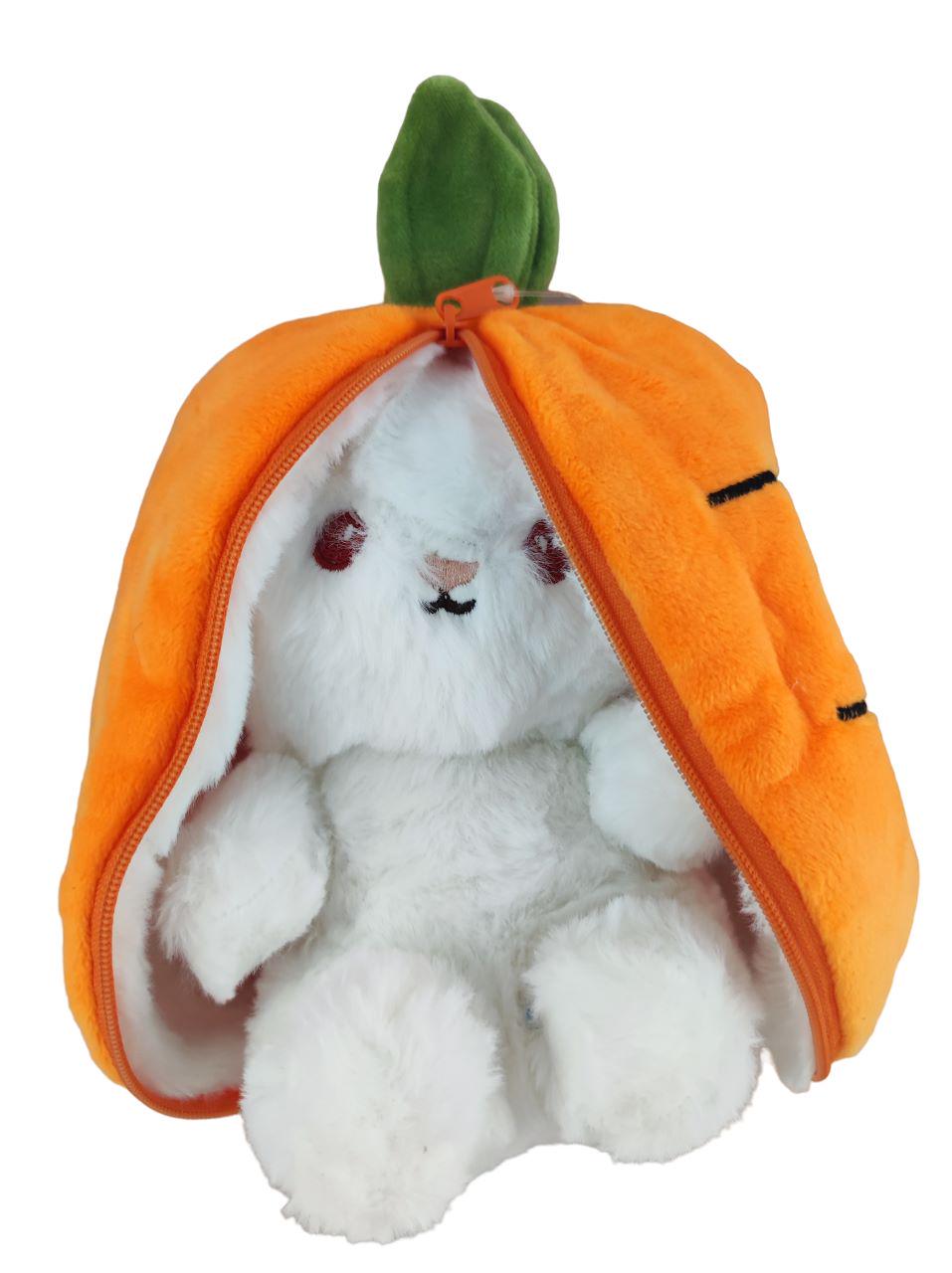 М'яка іграшка Кролик у моркві 20 см Білий (000001) М'яка іграшка Кролик у моркві 20 см Білий (000001)